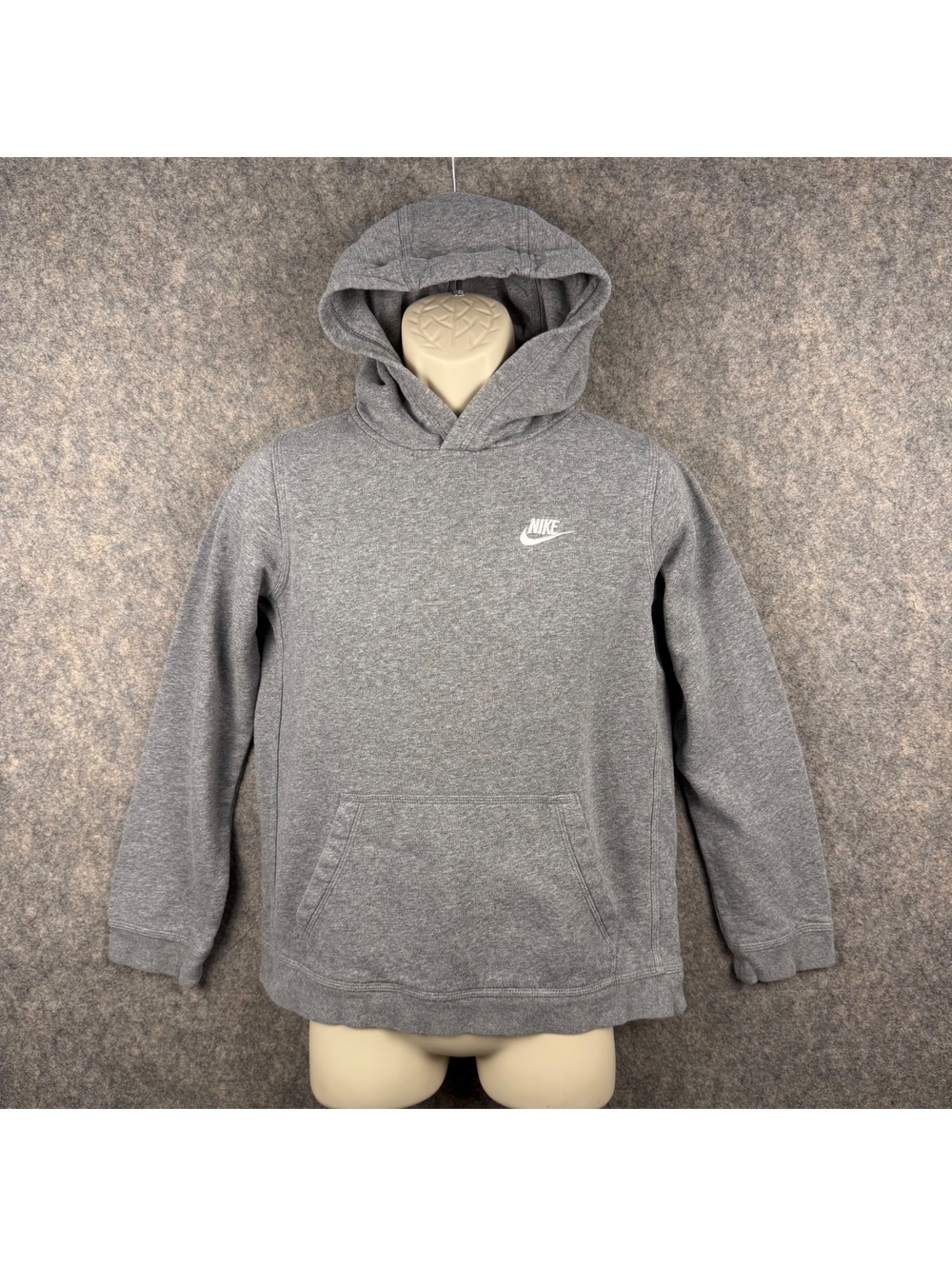 Nike Sweatshirt Hoodie Heather Gray White Youth Boys Girls Size XL 924